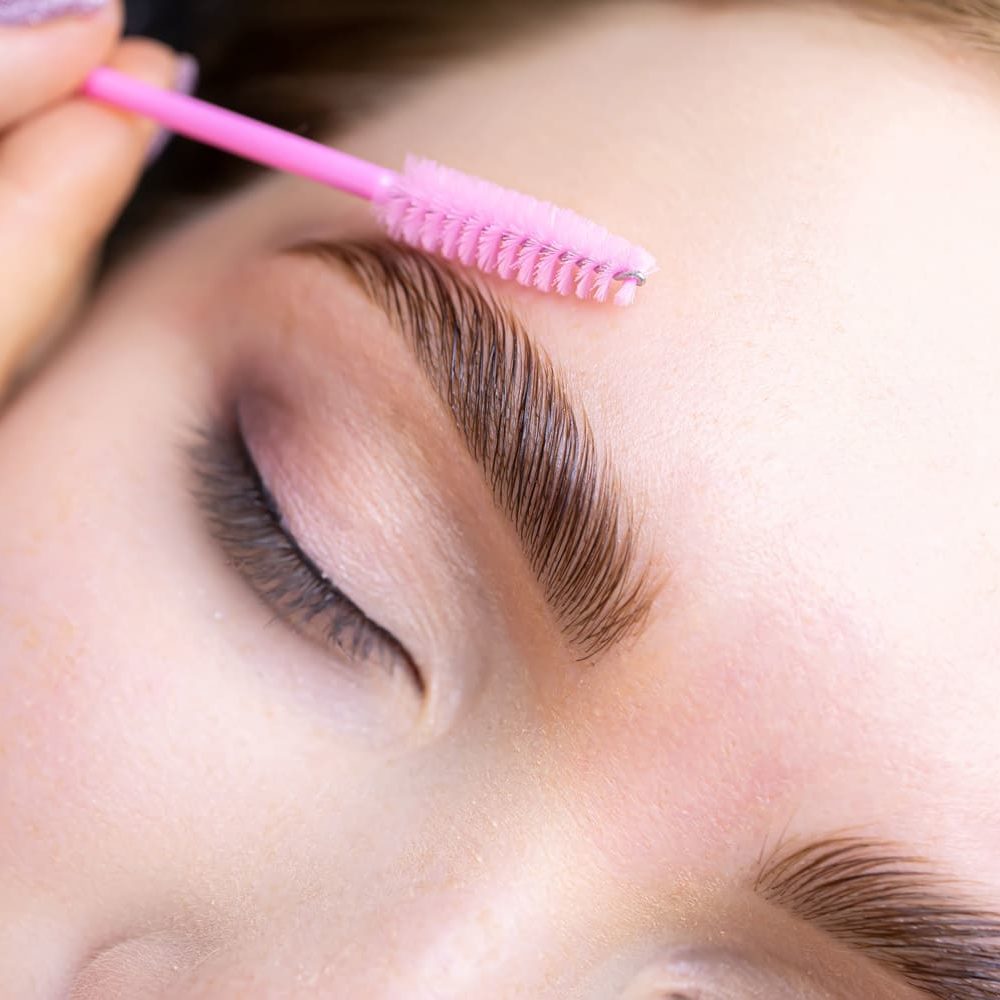 Eyebrow lamination blonde model eyebrow lamination